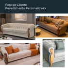 Sofá 332cm 4 Lugares Bipartido West Courino Preto | Linho Alt